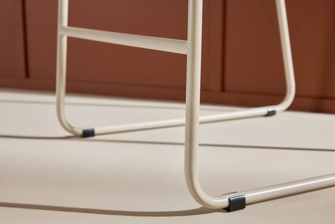 2er Set - Barhocker Adele mit weichem Bouclé-Bezug in Beige
