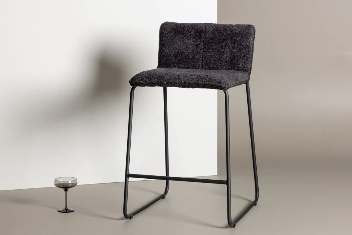 2er Set - Barhocker Bombay mit Bouclé-Sitz