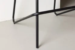 2er Set - Barhocker Georg in Mattschwarz mit PU Sitzfläche