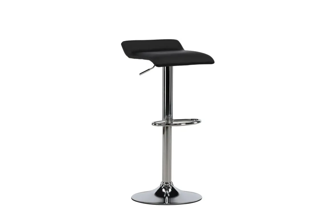 2er Set - Barhocker Johanna verchromt mit schwarzem Sitz