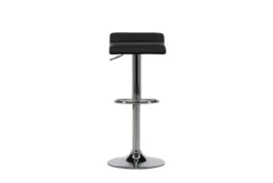 2er Set - Barhocker Johanna verchromt mit schwarzem Sitz