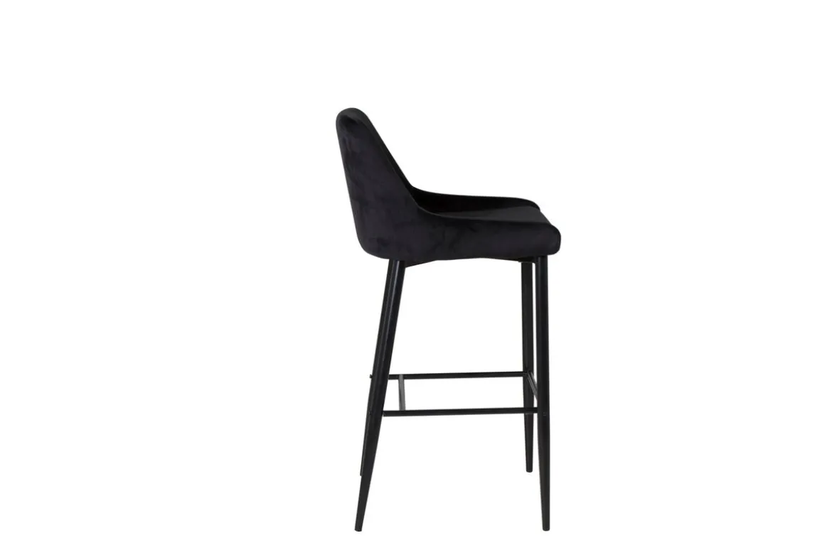 2er Set - Barhocker Leonardo in Samt Schwarz oder Beige
