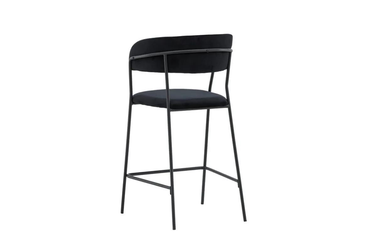 2er Set - Barhocker Louis mit schwarzem Samt