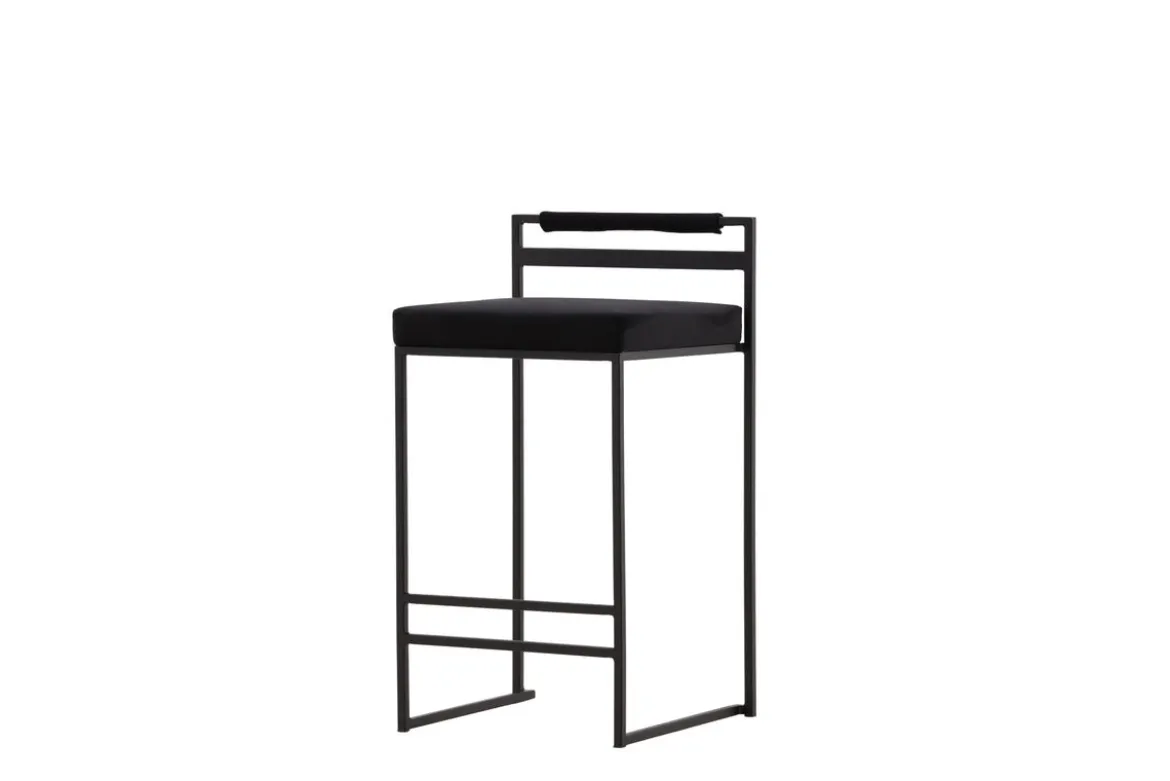 2er Set - Barhocker Ophelia mit schwarzem Samt