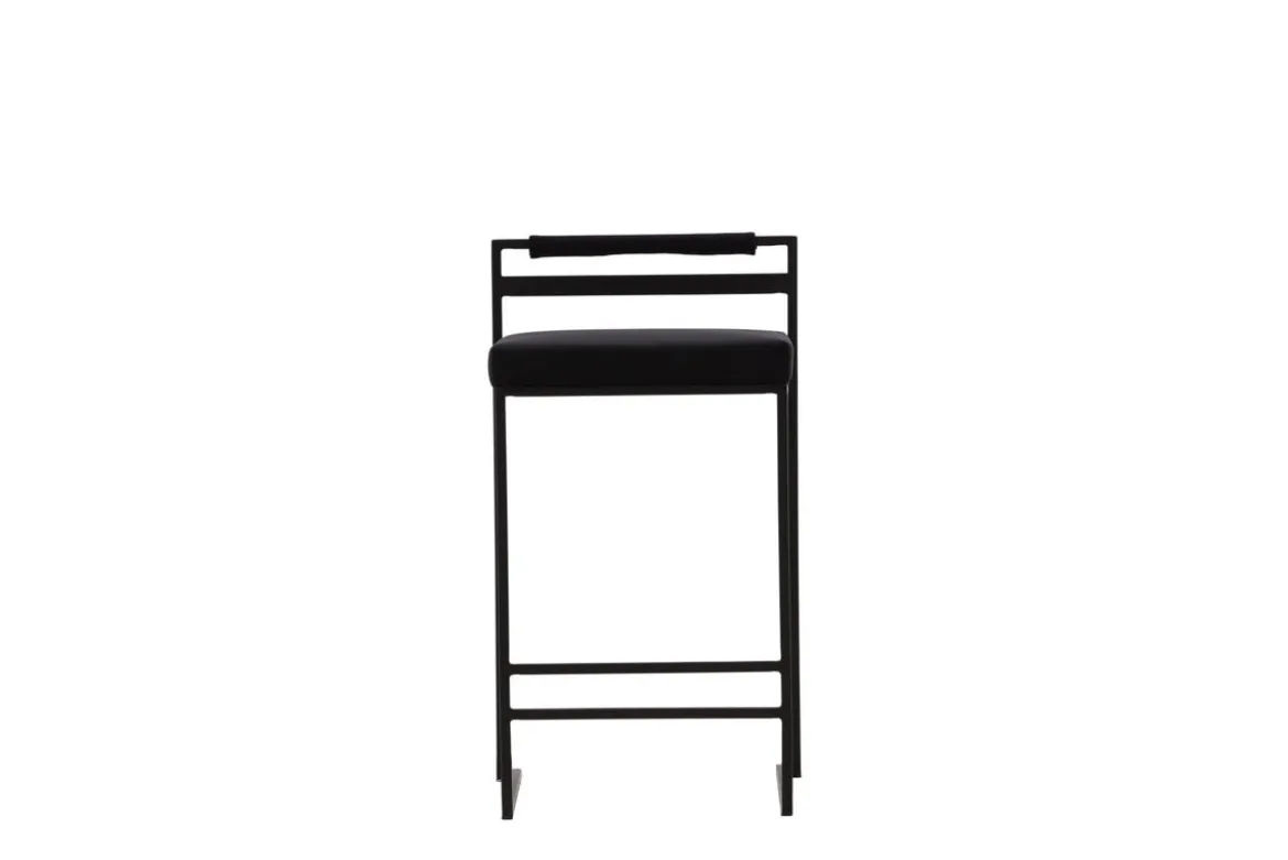 2er Set - Barhocker Ophelia mit schwarzem Samt