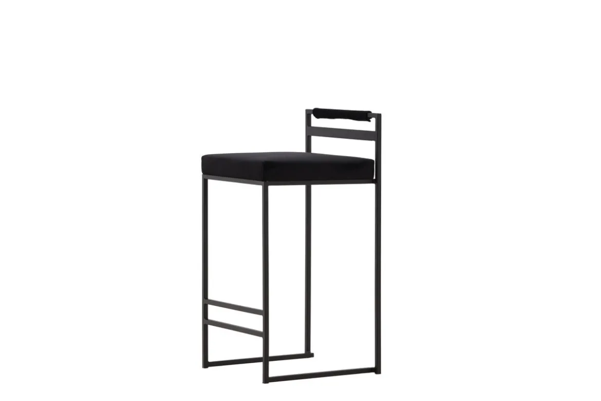 2er Set - Barhocker Ophelia mit schwarzem Samt