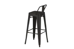 4er Set - Barhocker Tamo - Robust aus Stahl in Schwarz