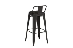 4er Set - Barhocker Tamo - Robust aus Stahl in Schwarz
