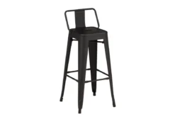 4er Set - Barhocker Tamo - Robust aus Stahl in Schwarz