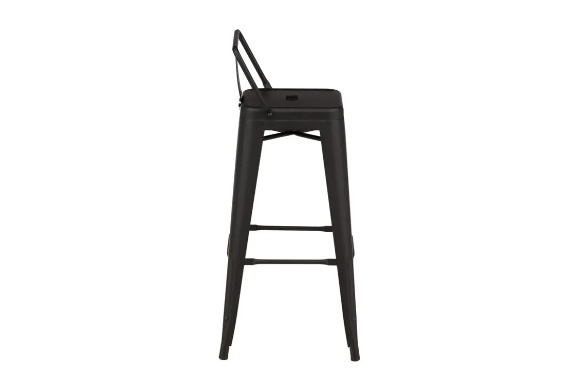 4er Set - Barhocker Tamo - Robust aus Stahl in Schwarz