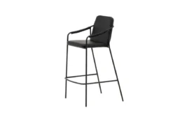 2er Set - Barhocker Vita aus schwarzem PU mit Stahlgestell