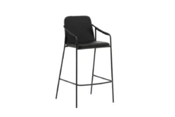 2er Set - Barhocker Vita aus schwarzem PU mit Stahlgestell