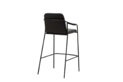 2er Set - Barhocker Vita aus schwarzem PU mit Stahlgestell