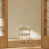 2er Set - Esszimmerstuhl Fernand in Beige mit Stahlgestell