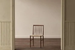 2er Set - Esszimmerstuhl Wendi in Holzoptik mit geflochtenem Sitz
