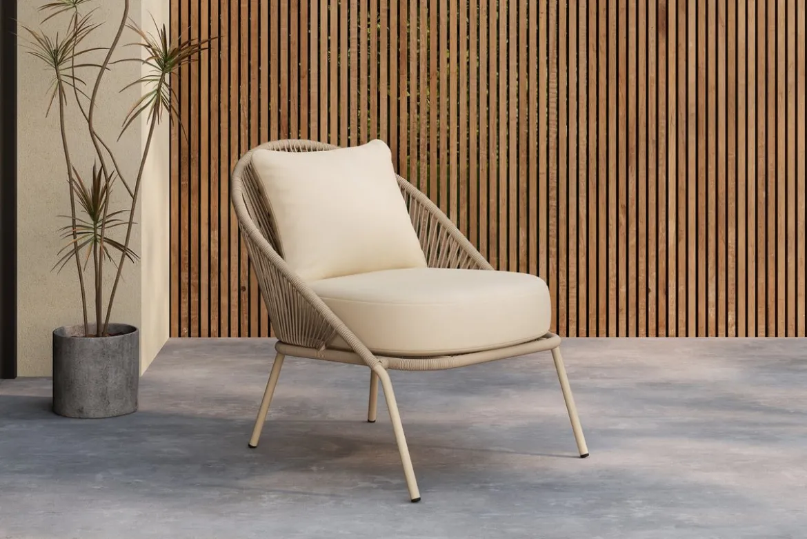2er Set - Garten Loungesessel Orlina in Beige