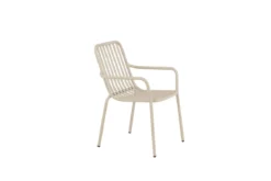 2er Set - Gartenstuhl Amy aus Aluminium in Schwarz, Beige