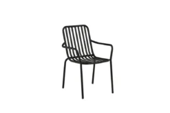 2er Set - Gartenstuhl Amy aus Aluminium in Schwarz, Beige