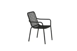 2er Set - Gartenstuhl Amy aus Aluminium in Schwarz, Beige
