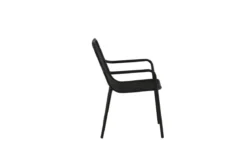 2er Set - Gartenstuhl Amy aus Aluminium in Schwarz, Beige