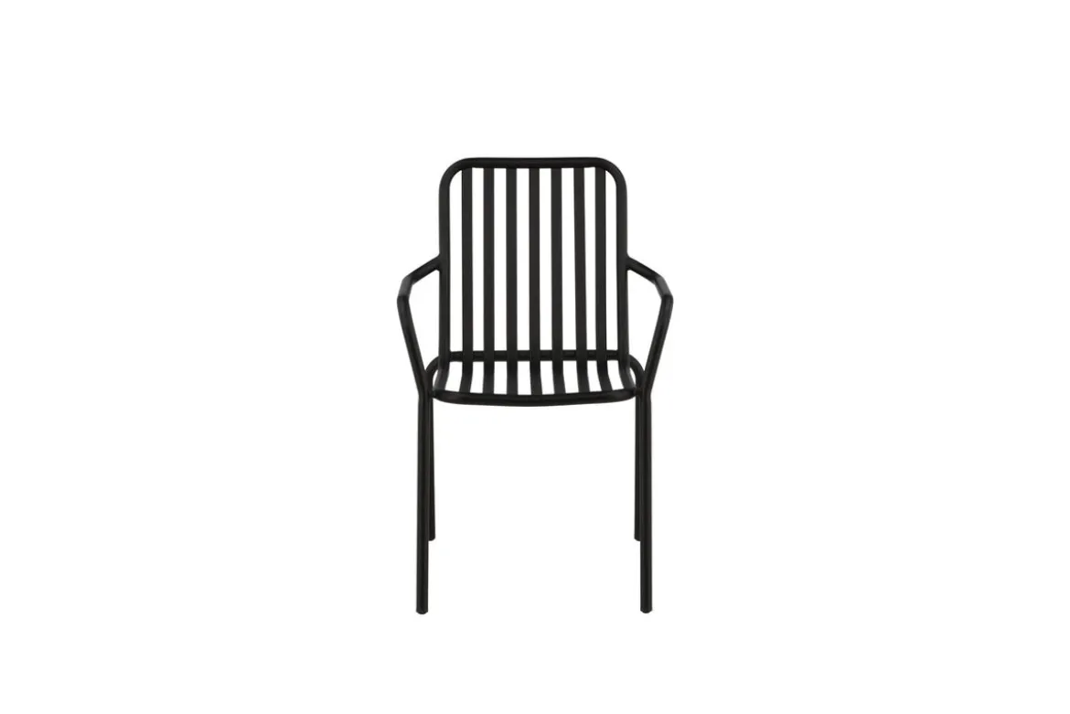 2er Set - Gartenstuhl Amy aus Aluminium in Schwarz, Beige
