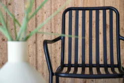 2er Set - Gartenstuhl Amy aus Aluminium in Schwarz, Beige