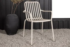 2er Set - Gartenstuhl Amy aus Aluminium in Schwarz, Beige
