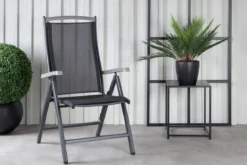 2er Set Gartenstuhl Aurelio - in Schwarz in 5 Positionen einstellbar