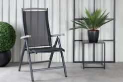 2er Set Gartenstuhl Aurelio - in Schwarz in 5 Positionen einstellbar