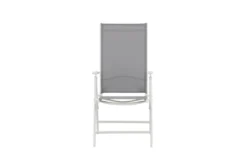 2er Set Gartenstuhl Awa - weißes Gestell aus Aluminium, Sitzfläche aus Textilene, verstellbare Rückenlehne