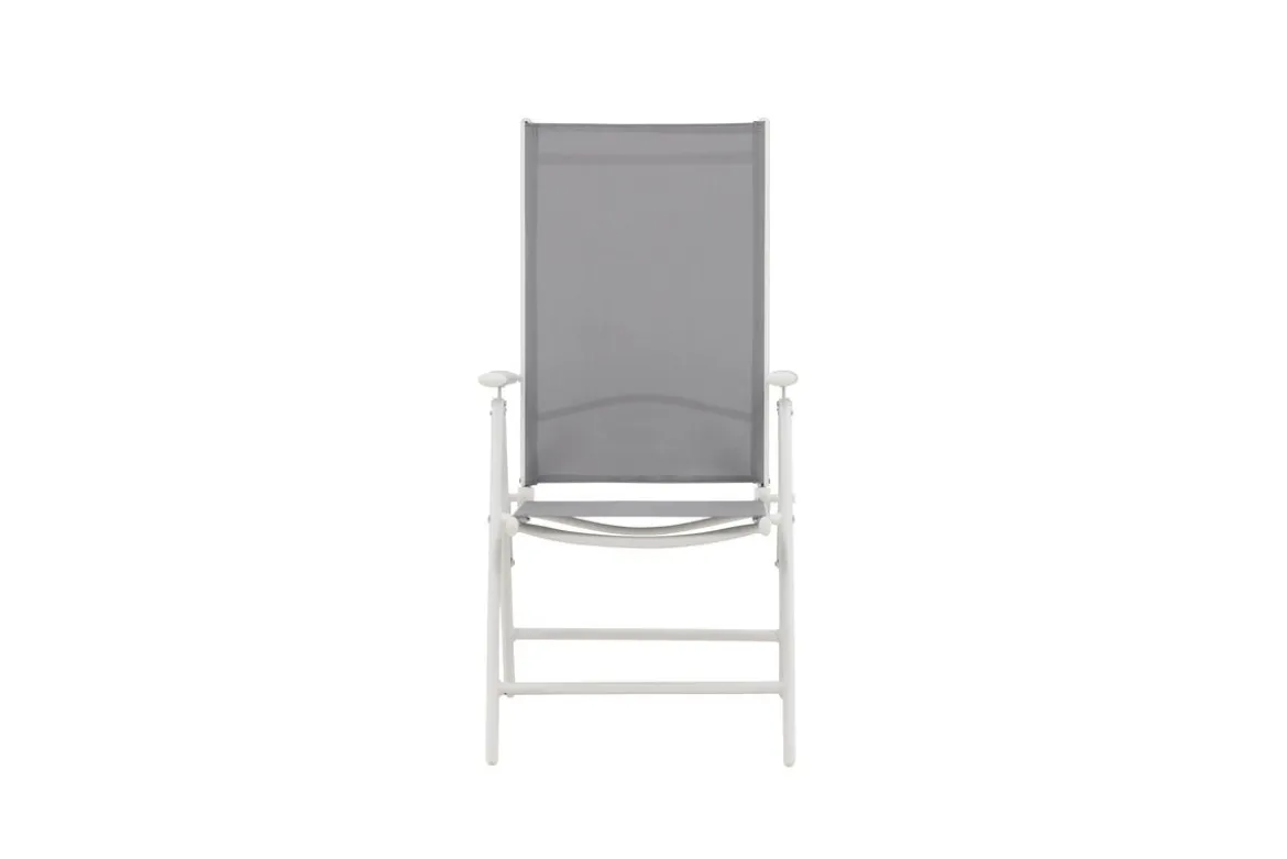 2er Set Gartenstuhl Awa - weißes Gestell aus Aluminium, Sitzfläche aus Textilene, verstellbare Rückenlehne