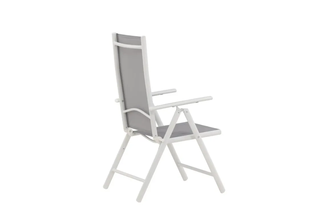 2er Set Gartenstuhl Awa - weißes Gestell aus Aluminium, Sitzfläche aus Textilene, verstellbare Rückenlehne