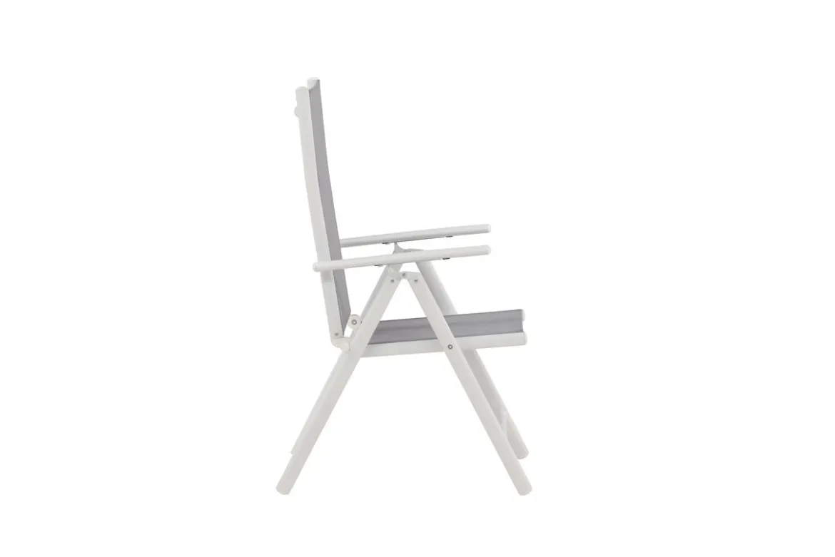 2er Set Gartenstuhl Awa - weißes Gestell aus Aluminium, Sitzfläche aus Textilene, verstellbare Rückenlehne