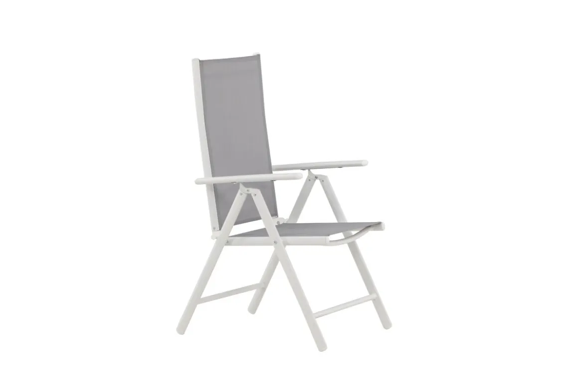 2er Set Gartenstuhl Awa - weißes Gestell aus Aluminium, Sitzfläche aus Textilene, verstellbare Rückenlehne