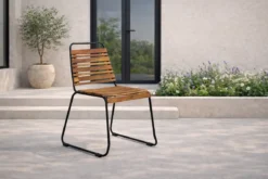 2er Set - Gartenstuhl Bali aus Akazie/Metall