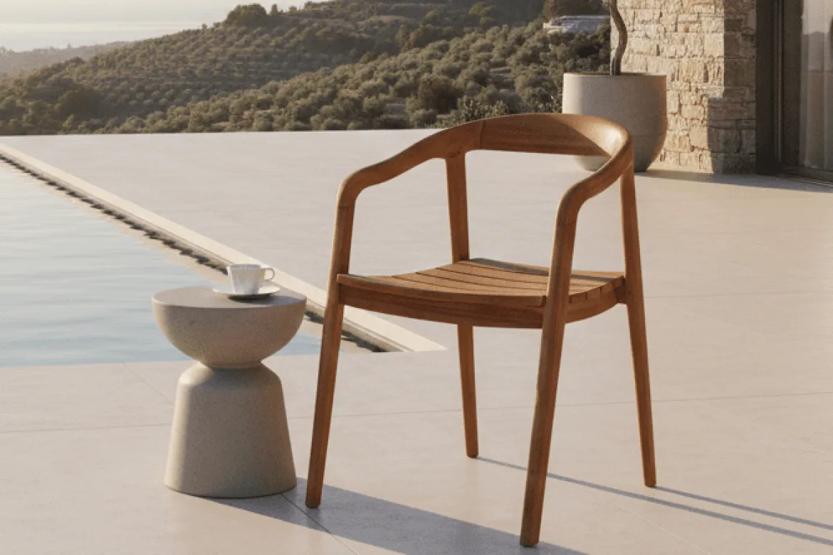 2er Set - Gartenstuhl Bali aus Teakholz