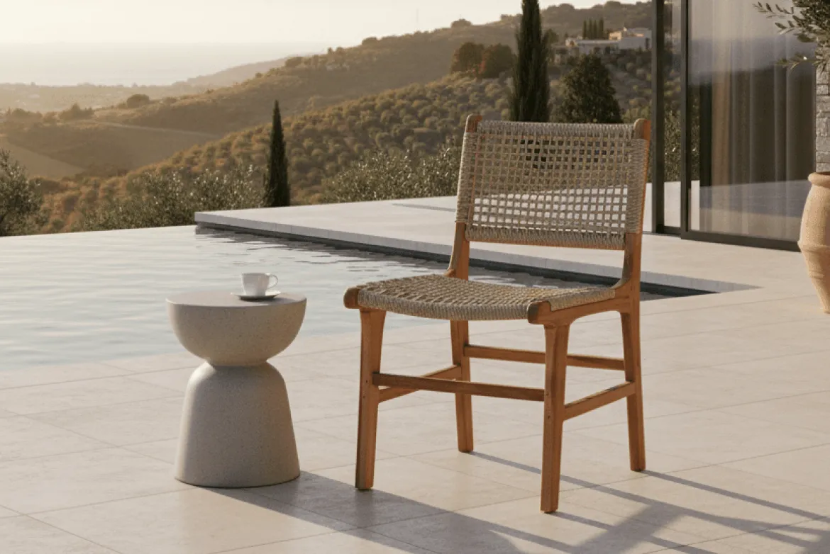 2er Set - Gartenstuhl Capri ohne Armlehne aus Teakholz