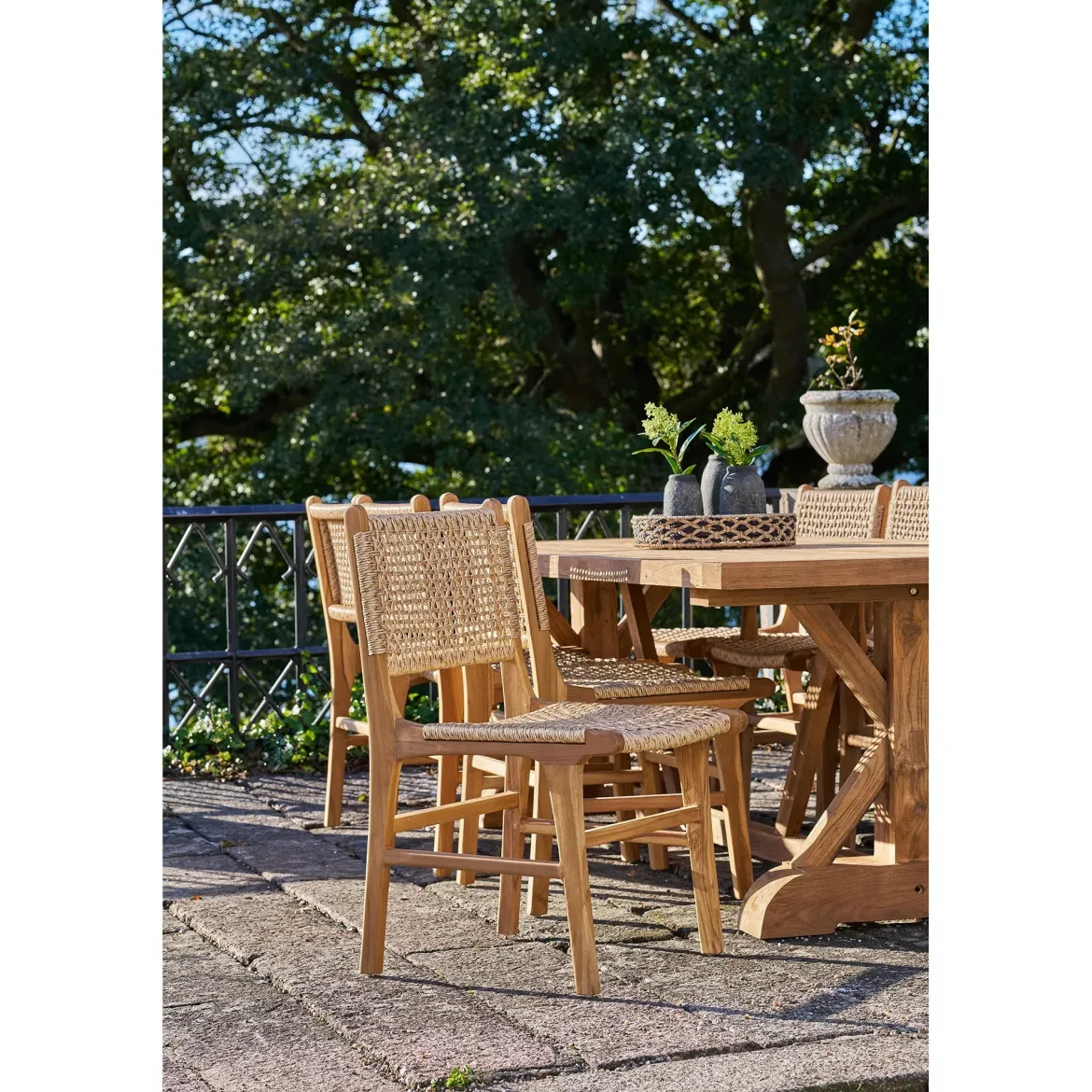 2er Set - Gartenstuhl Capri ohne Armlehne aus Teakholz