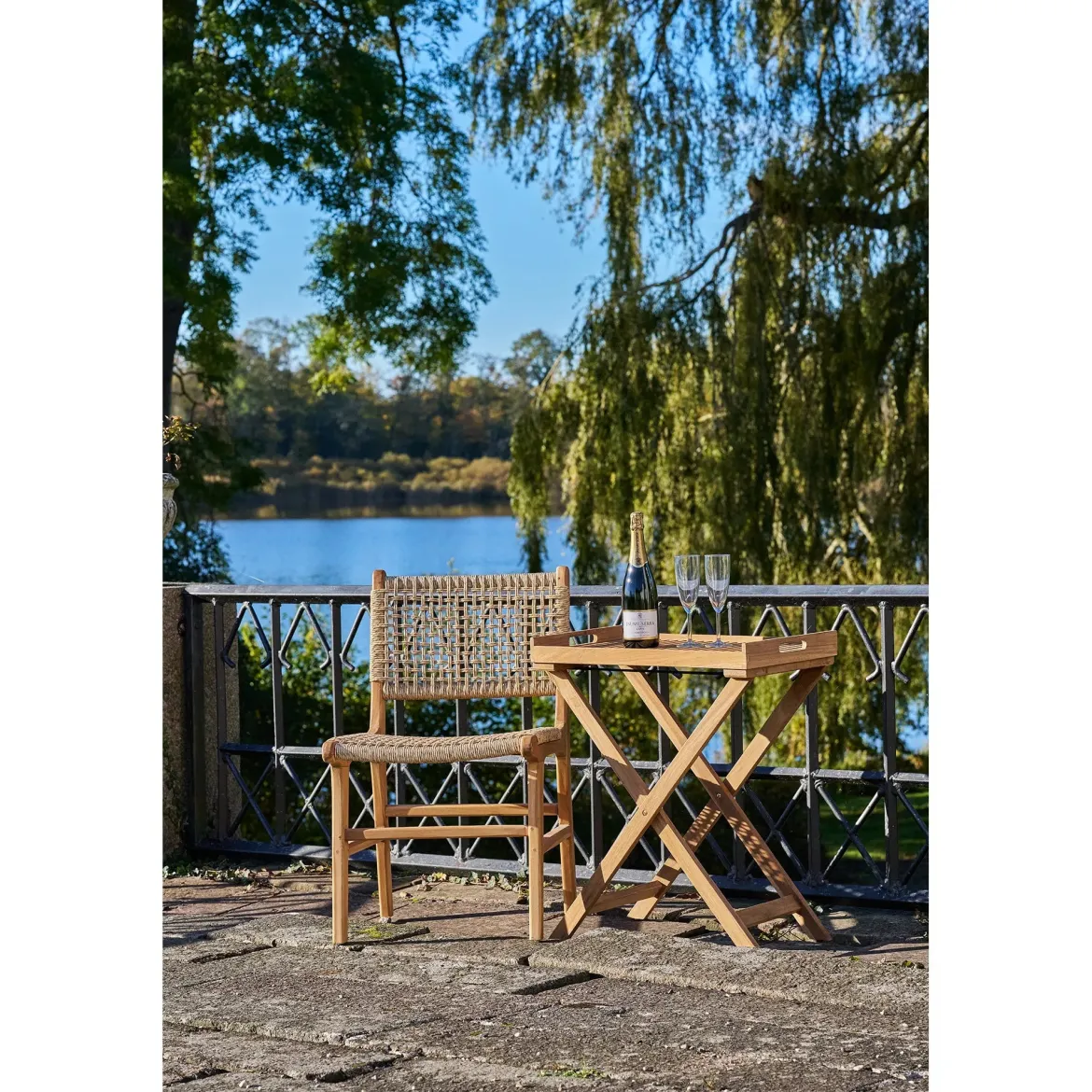 2er Set - Gartenstuhl Capri ohne Armlehne aus Teakholz