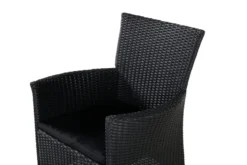 2er Set - Gartenstuhl Caro aus Rattan in Schwarz