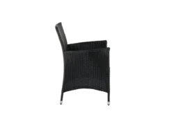2er Set - Gartenstuhl Caro aus Rattan in Schwarz