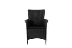 2er Set - Gartenstuhl Caro aus Rattan in Schwarz