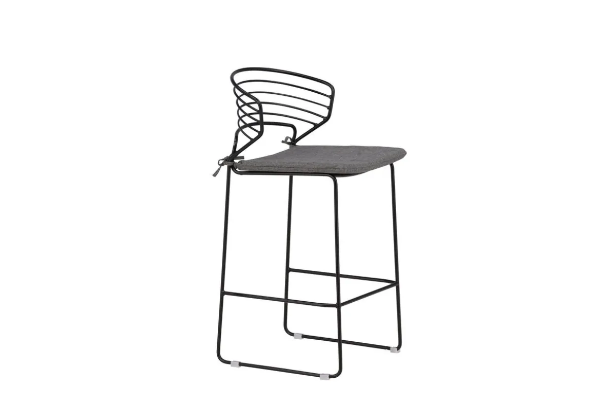 4er Set - Gartenstuhl Como aus Metall Schwarz