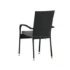 2er Set - Gartenstuhl Emma aus Rattan in Schwarz, Grau