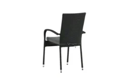 2er Set - Gartenstuhl Emma aus Rattan in Schwarz, Grau
