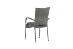 2er Set - Gartenstuhl Emma aus Rattan in Schwarz, Grau