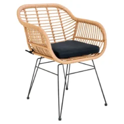 2er Set - Gartenstuhl Firenze Natur aus Stahl/Polyrattan