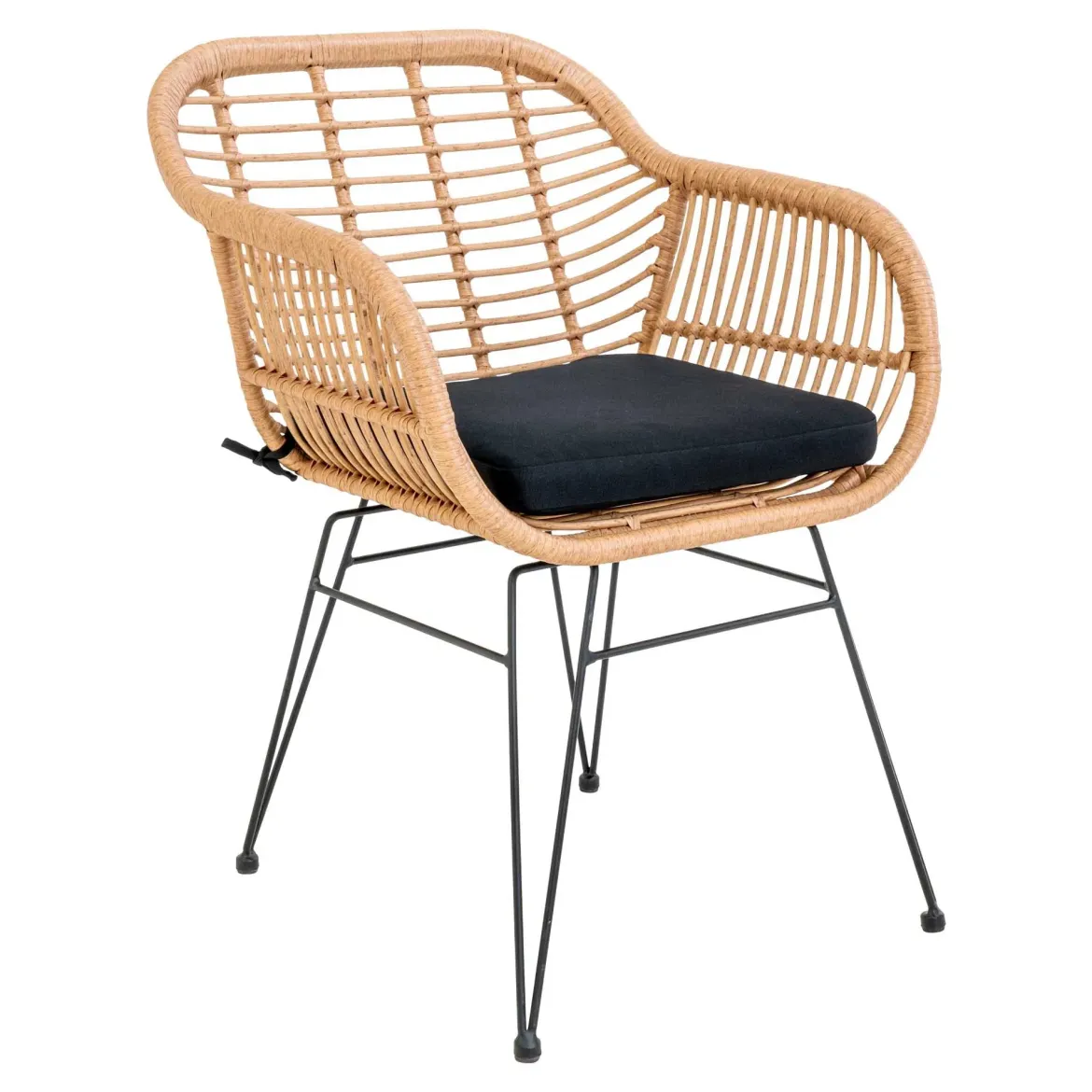 2er Set - Gartenstuhl Firenze Natur aus Stahl/Polyrattan