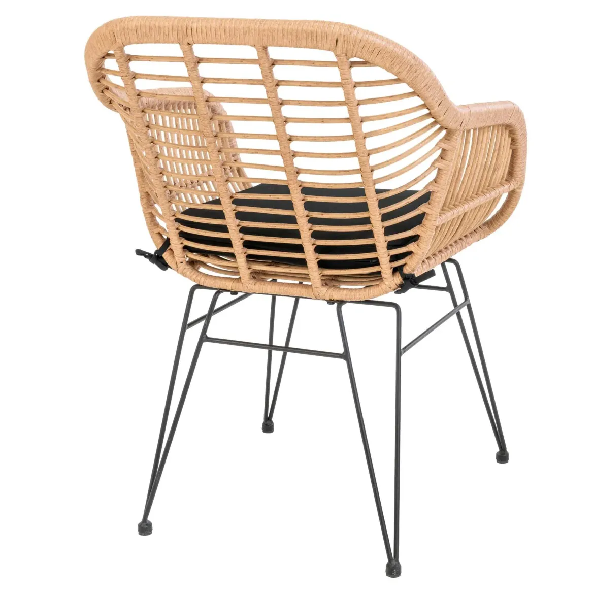 2er Set - Gartenstuhl Firenze Natur aus Stahl/Polyrattan