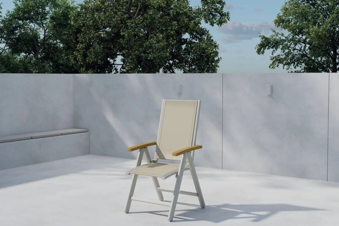 2er Set - Gartenstuhl GranCanaria aus Textilene/Aluminium in Schwarz, Weiß oder Beige